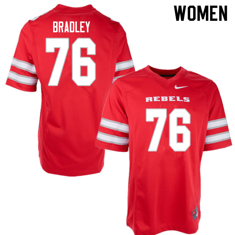 Women #76 Clayton Bradley UNLV Rebels College Football Jerseys Sale-Red - Click Image to Close